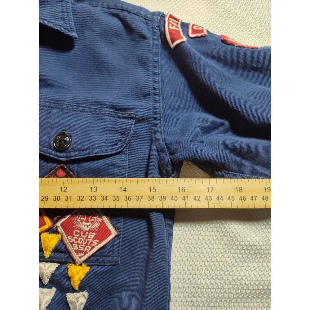Cub Scouts BSA UNIFORM SHIRT Boys Blue Outdoor Camp Hiking 1950s 989 - Picture 5 of 10